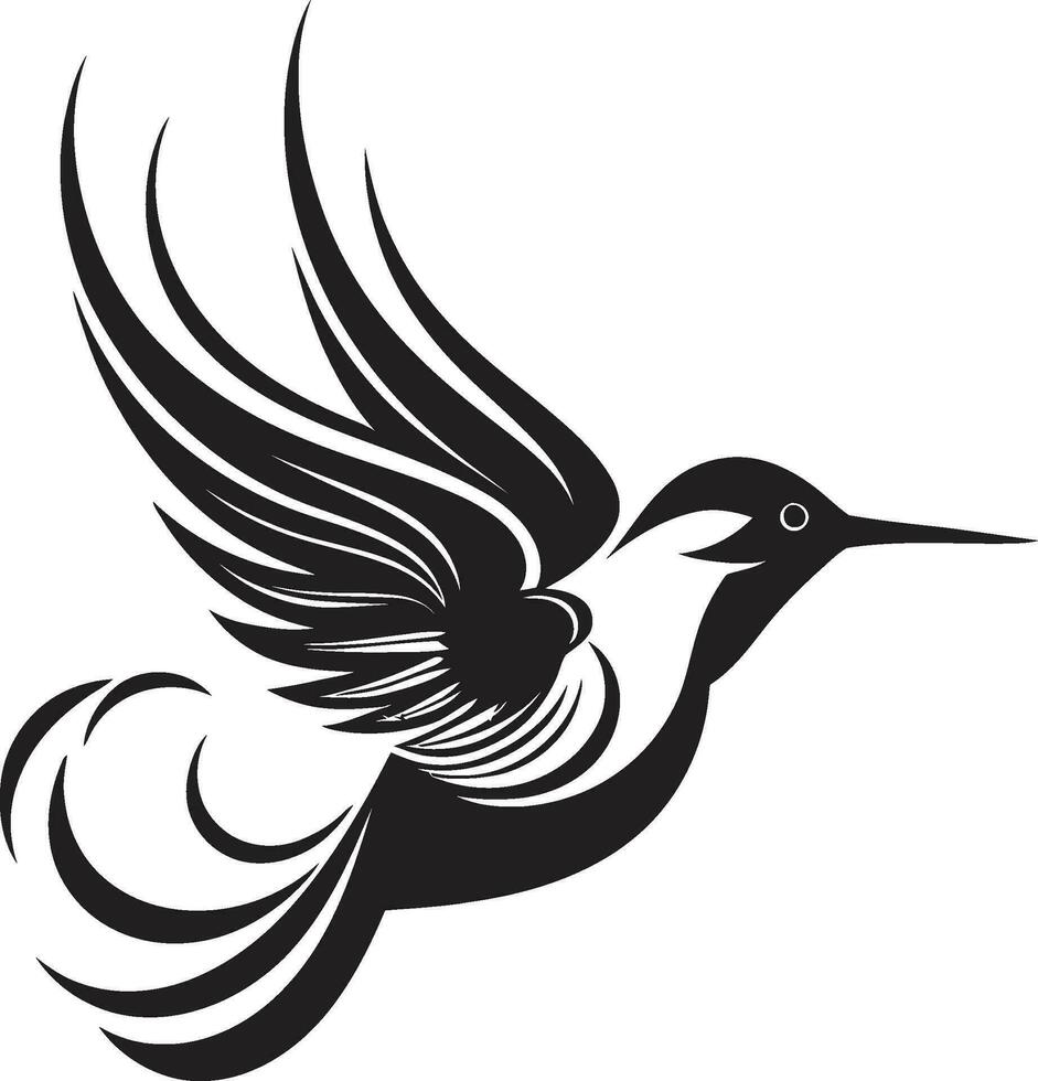 Flight Fantasia Hummingbird Logo Art Vibrant Verve Hummingbird Icon Vector