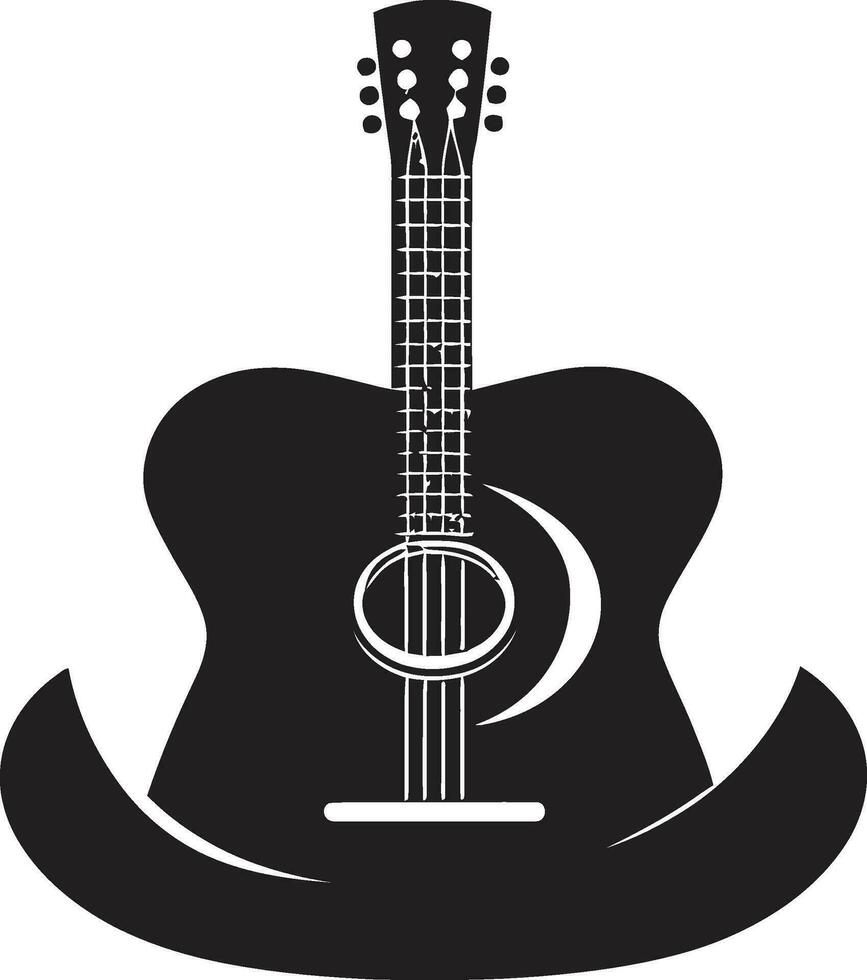 acústico aura vector guitarra emblema serenata estilo guitarra icono diseño