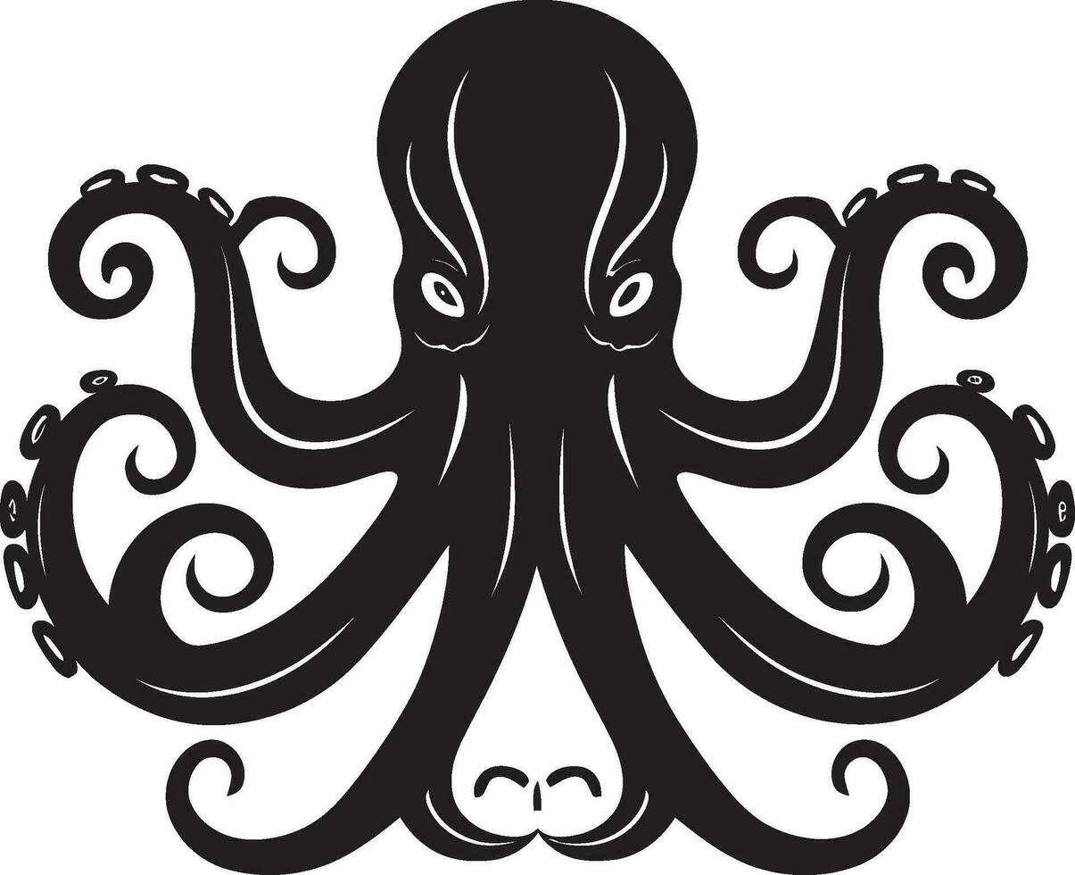 Submerged Symphony Octopus Logo Design Cephalopod Charisma Emblematic Icon vector