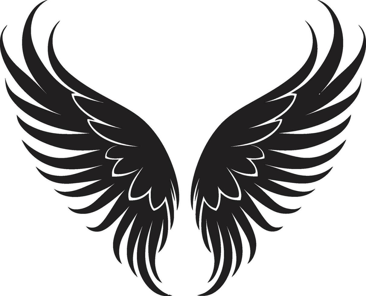 Seraphic Soar Angel Wings Icon Vector Divine Radiance Iconic Wings Emblem