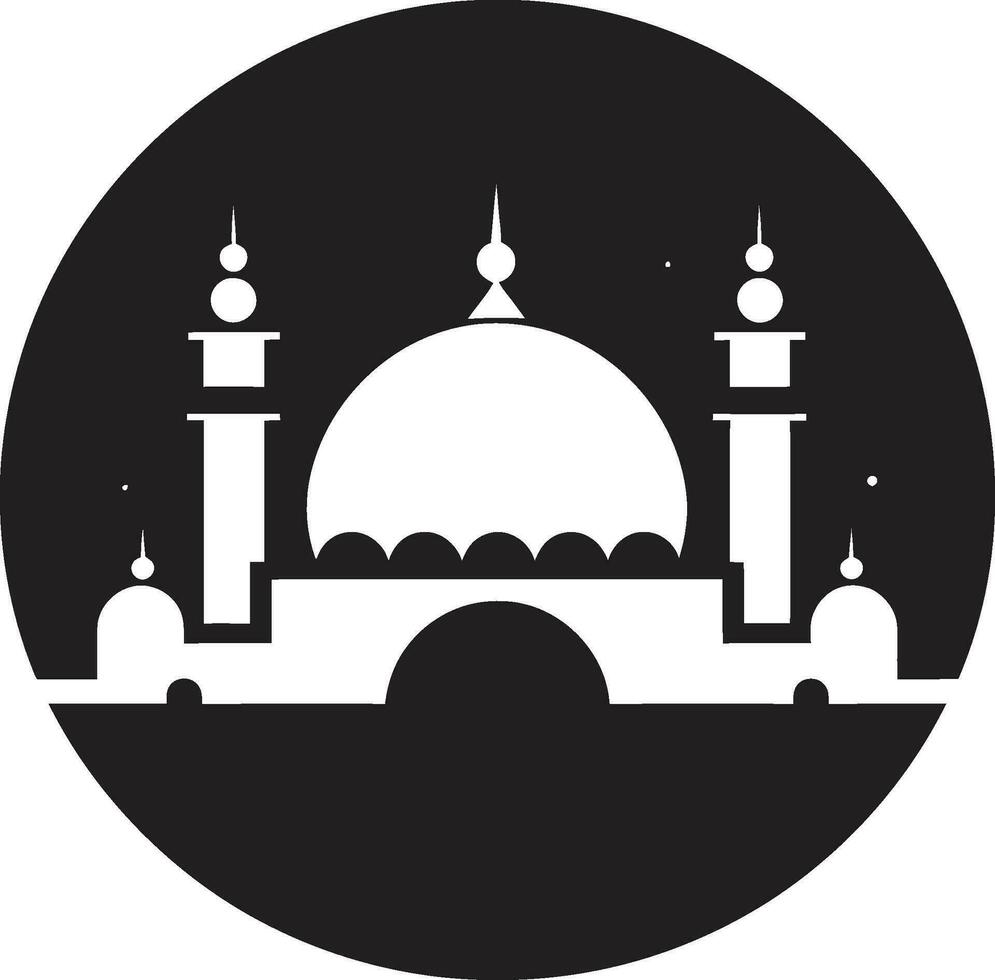 Tranquil Temples Mosque Icon Vector Serene Sanctuary Emblematic Mosque Icon