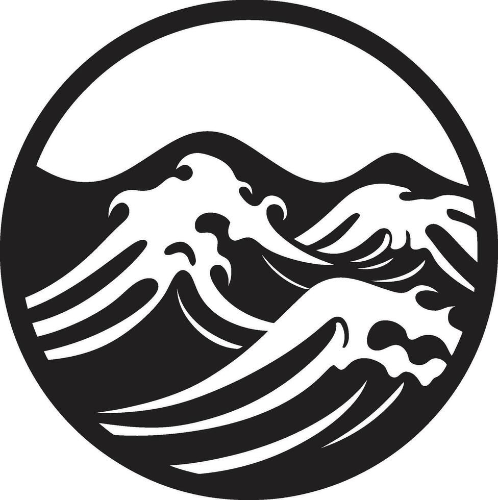 Liquid Language Water Wave Emblem Design Ripple Reflection Minimalist Wave Icon Vector