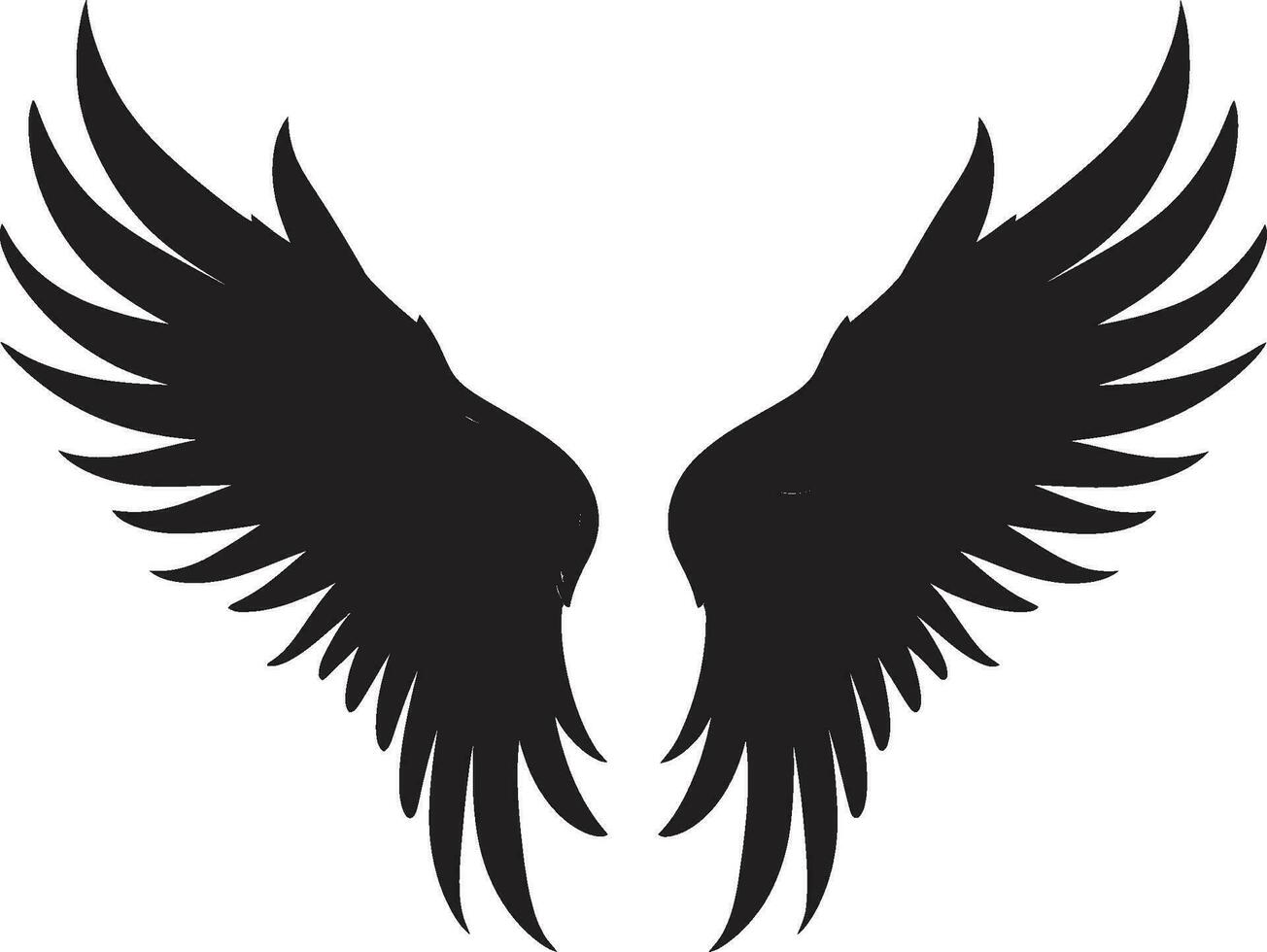 Serene Seraph Iconic Angel Emblem Angelic Aura Wings Logo Vector