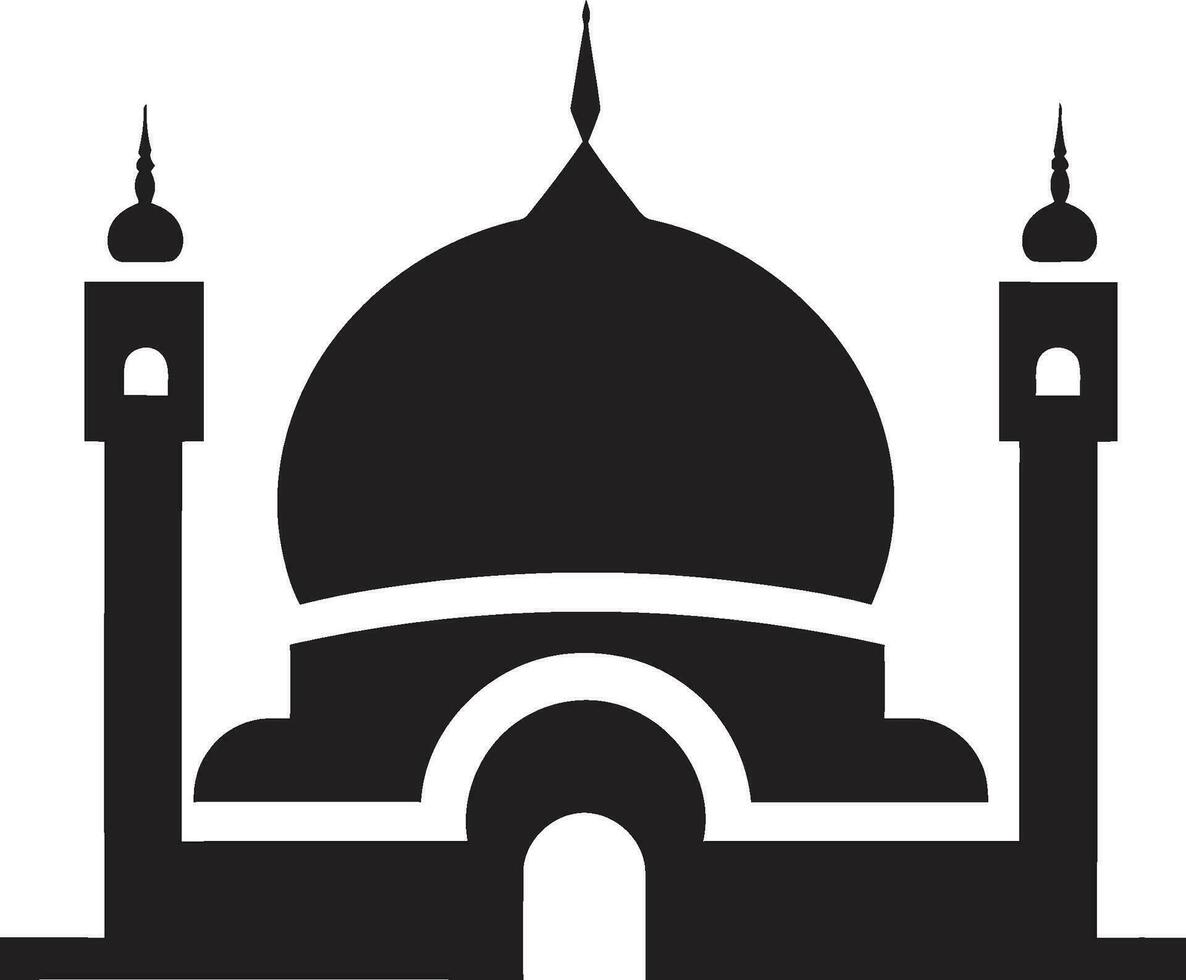 Divine Domes Iconic Mosque Vector Sanctified Serenity Emblematic Mosque Icon