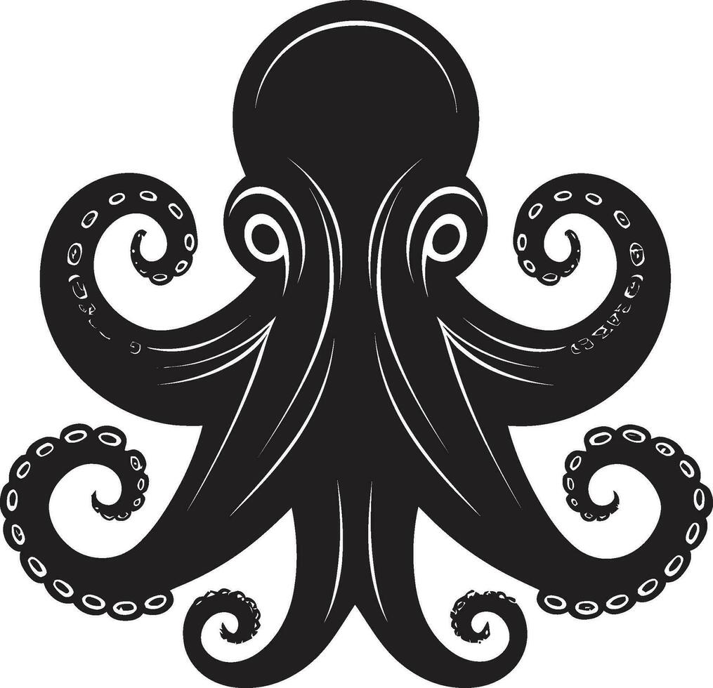 cefalópodo carisma emblemático icono acuático adornos logo vector icono