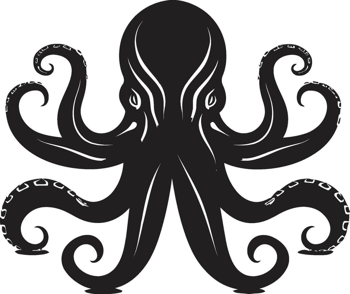 Oceanic Overture Octopus Emblem Design Aquatic Artistry Octopus Icon Vector