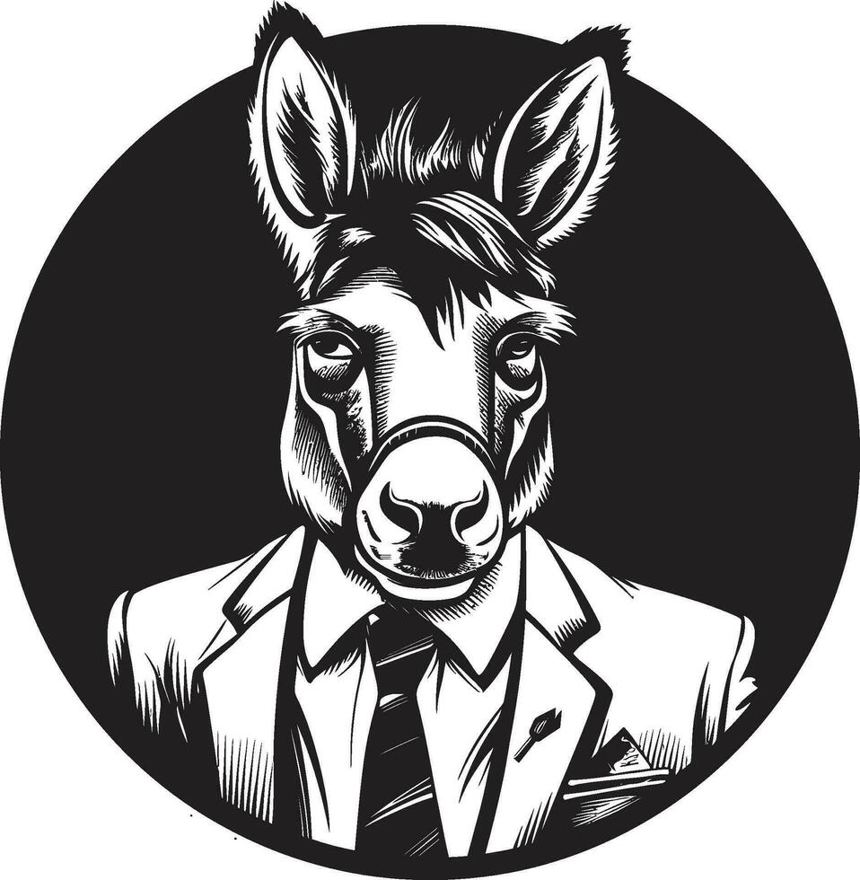 Assured Ass Logo Vector Icon Stubborn Strength Donkey Emblem Design