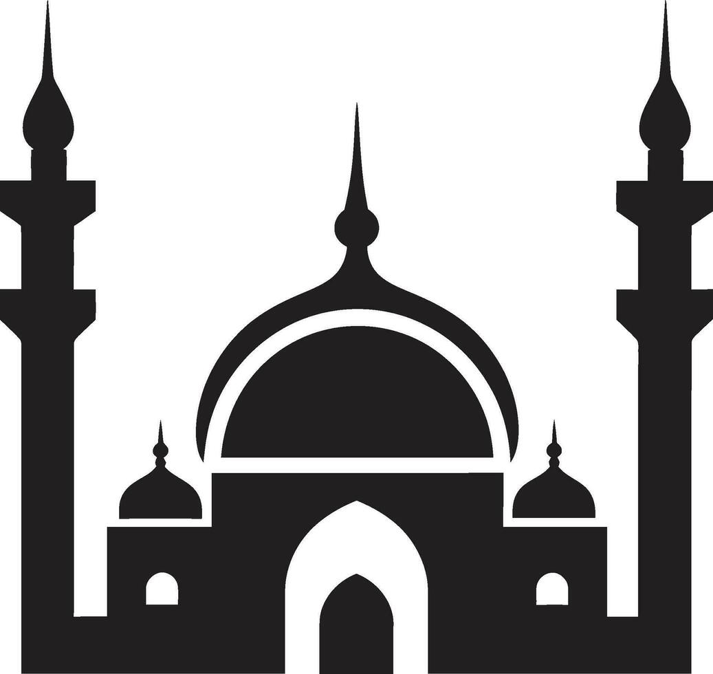 Spiritual Refuge Mosque Vector Icon Ornate Oasis Mosque Logo Emblem