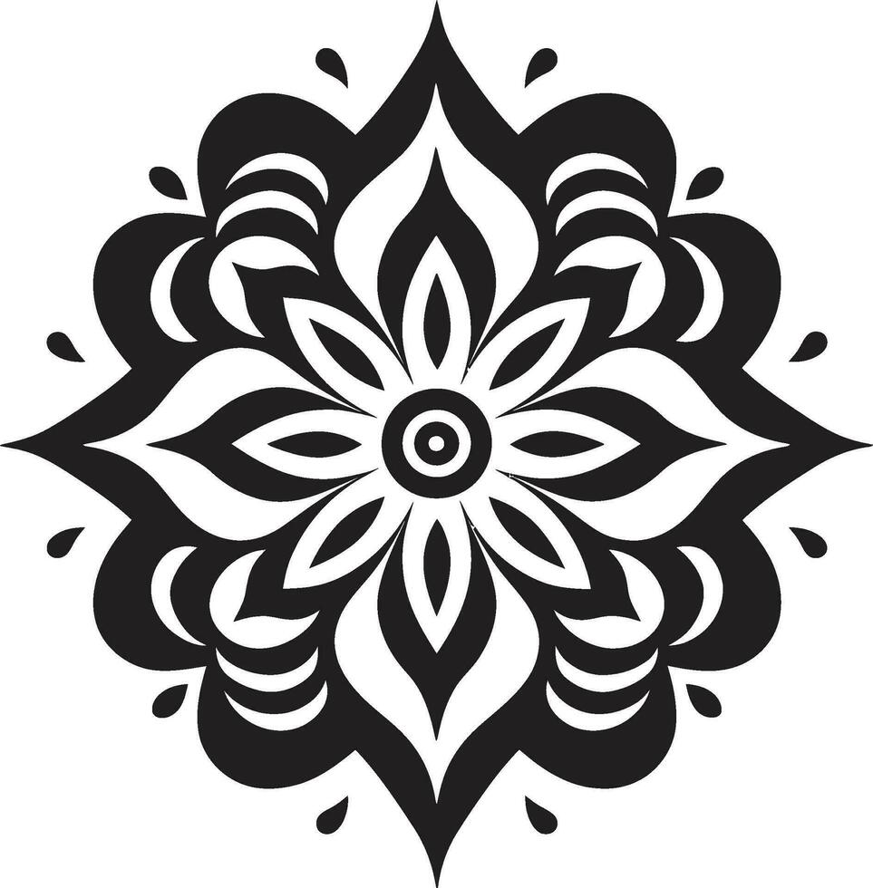 Harmony Halo Mandala Vector Design Serene Symmetry Emblematic Mandala Icon
