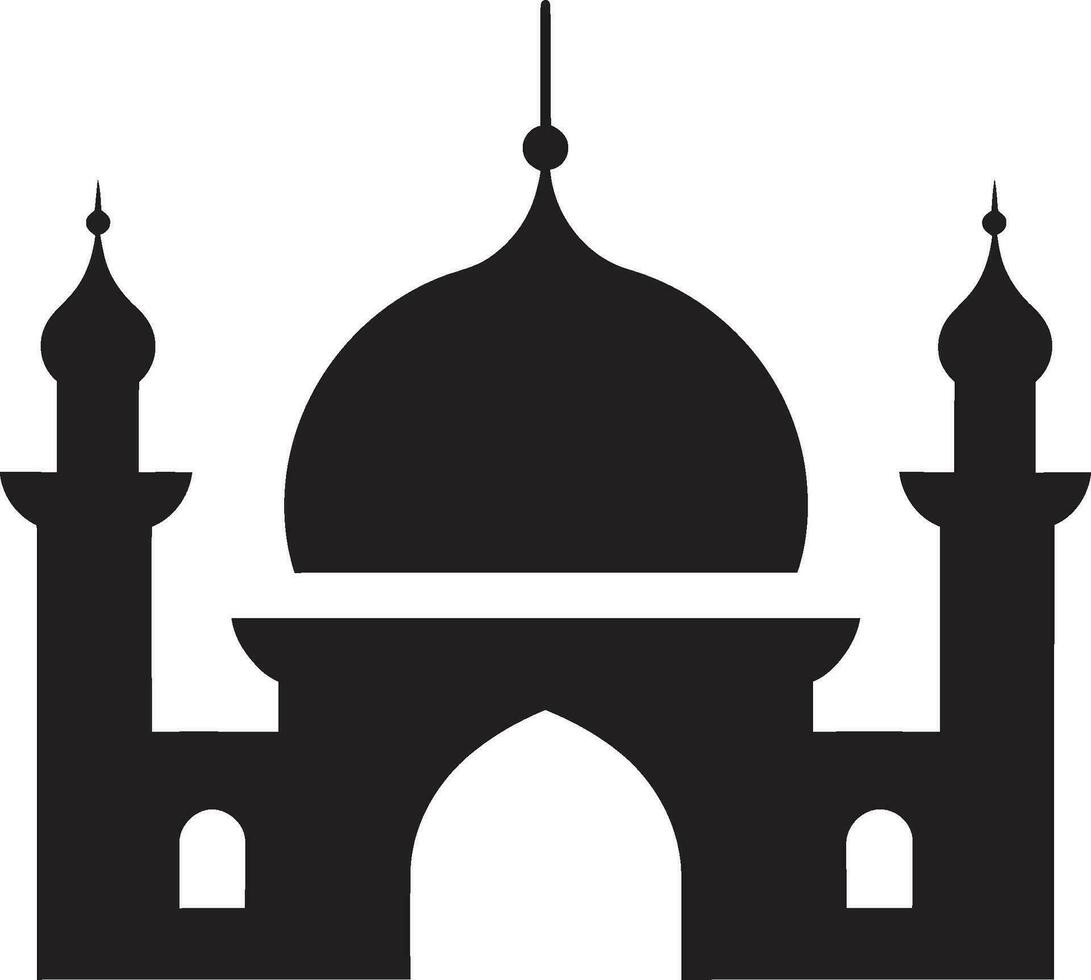 Heavenly Hues Emblematic Mosque Icon Faithful Foundations Mosque Logo Vector