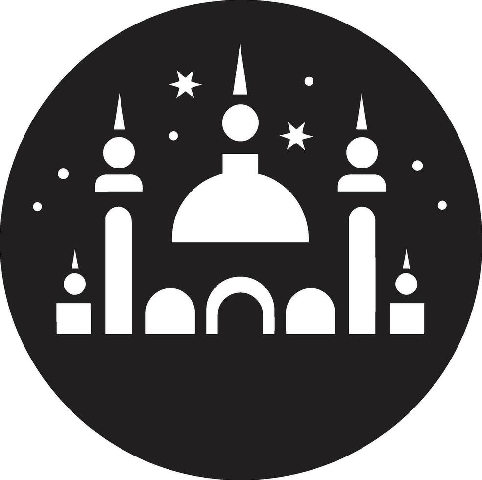 Heavenly Haven Mosque Vector Icon Minaret Majesty Emblematic Mosque Emblem