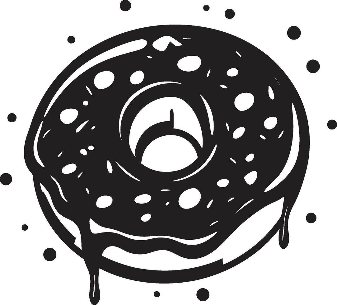 Sugary Sensation Donut Logo Design Frosted Fusion Donut Iconic Emblem vector