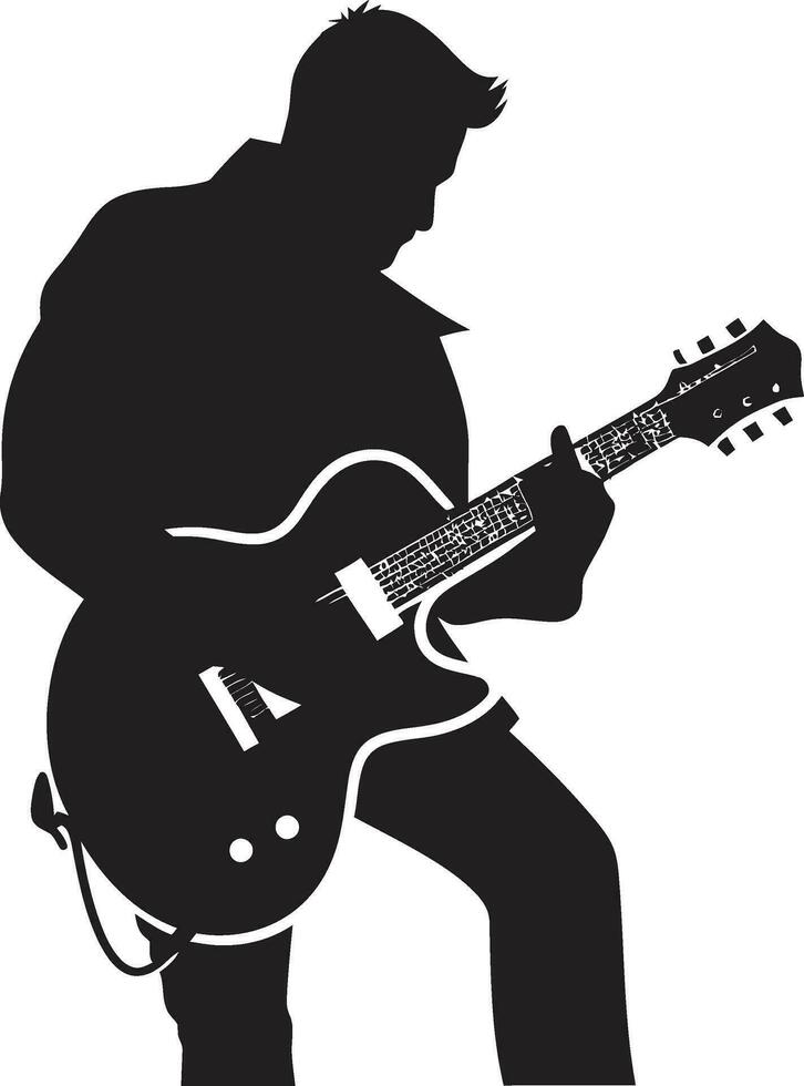 Rhythm Reverie Musician Vector Icon String Symphony Guitar Player Emblematic