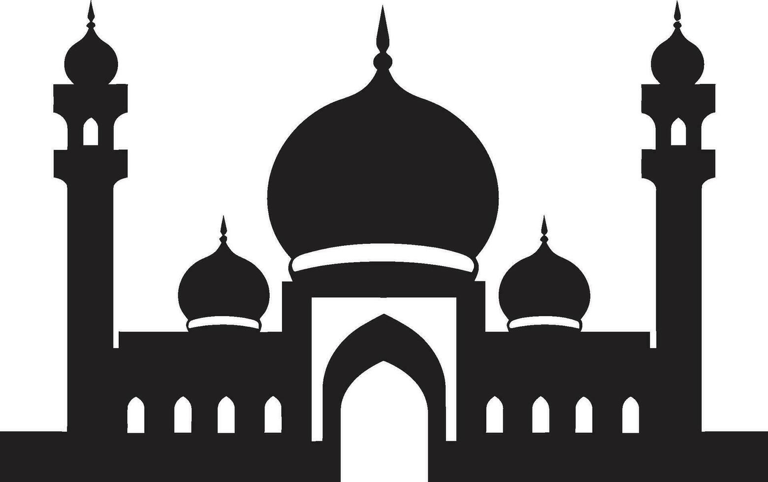 Ethereal Echo Mosque Icon Emblem Sacred Spires Emblematic Mosque Logo vector