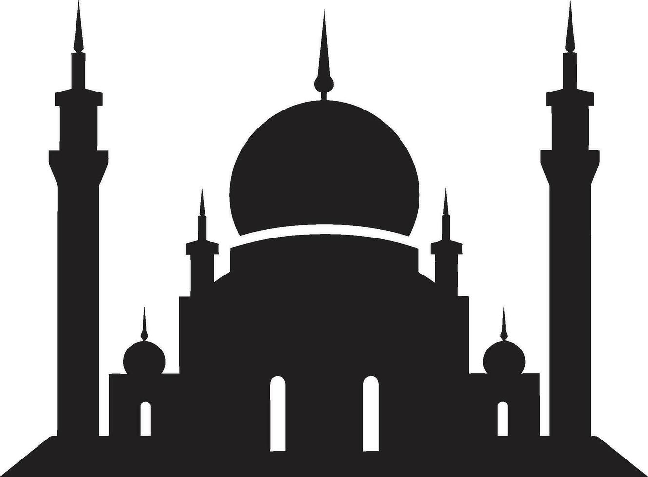 Divine Design Emblematic Mosque Logo Celestial Charm Iconic Mosque Vector