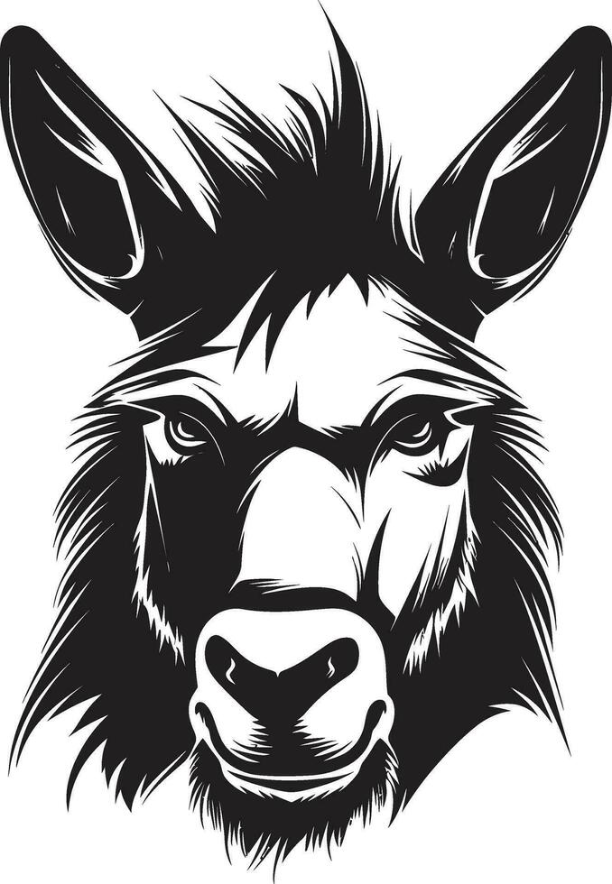 Stubborn Strength Donkey Emblem Design Enduring Elegance Iconic Donkey Vector