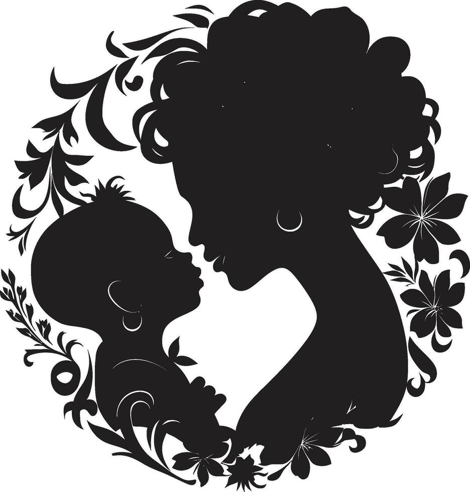 Nurturing Moments Logo of Motherhood Serene Support Mother and Child Design vector