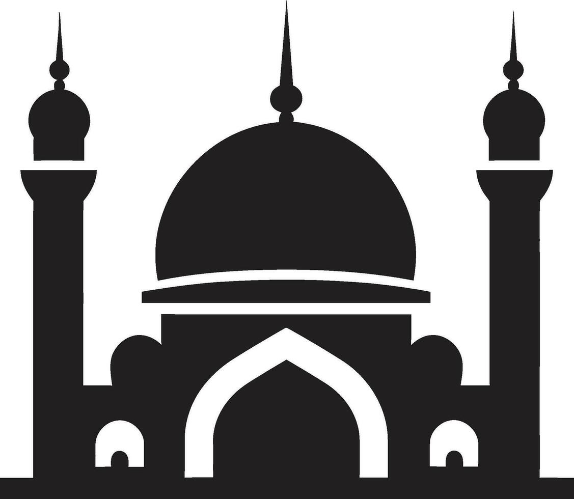 Heavenly Horizon Emblematic Mosque Icon Faithful Framework Mosque Logo Vector