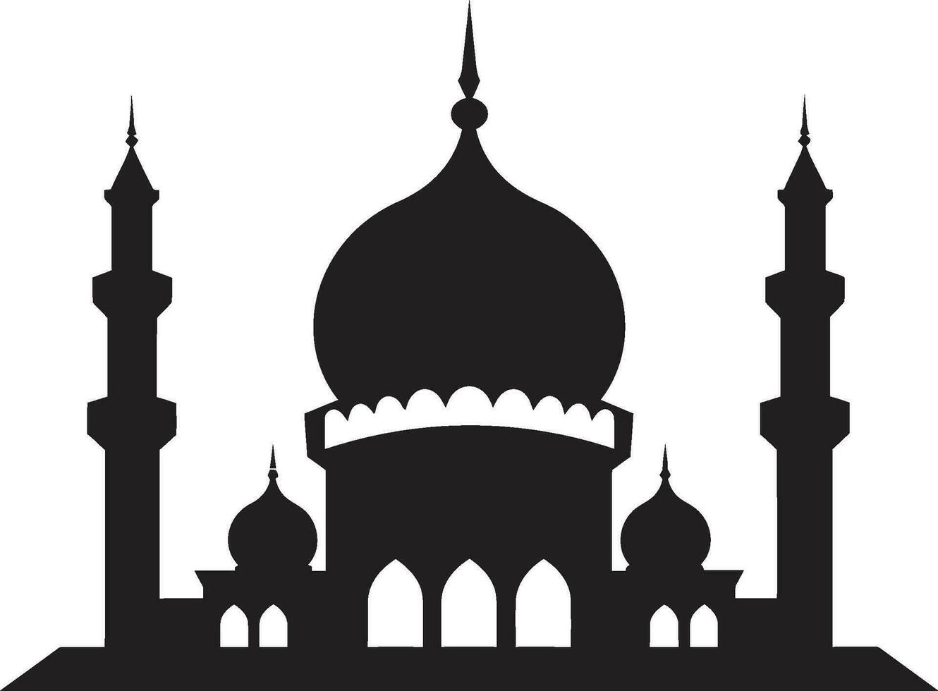 Ethereal Elegance Vector Mosque Icon Heavenly Haven Emblematic Mosque Logo