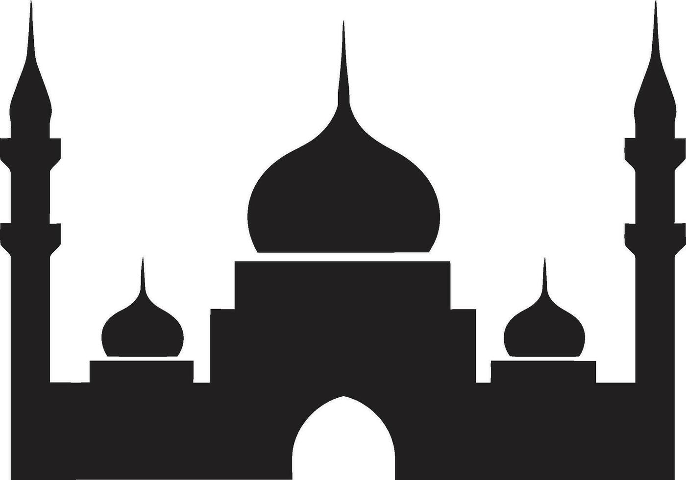 Sanctified Structure Mosque Icon Vector Divine Domain Emblematic Mosque Icon