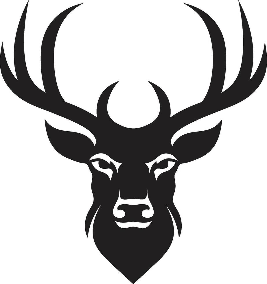 Serene Stag Deer Head Logo Vector Artwork Graceful Antlers Deer Head Icon Design