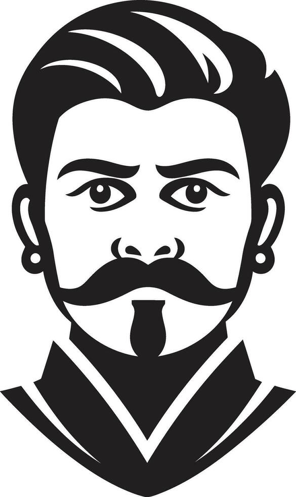 Cultural Classic Indian Groom Icon Grooming Grandeur Wedding Man Logo vector