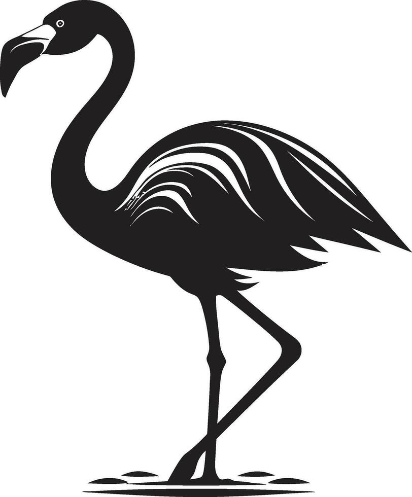 Pink Paradise Flamingo Bird Vector Icon Majestic Flamingo Logo Design Vector Art