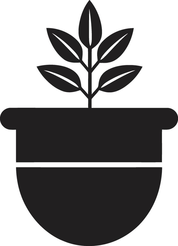 Flora Flourish Plant Logo Design Organic Oasis Emblematic Plant Icon vector