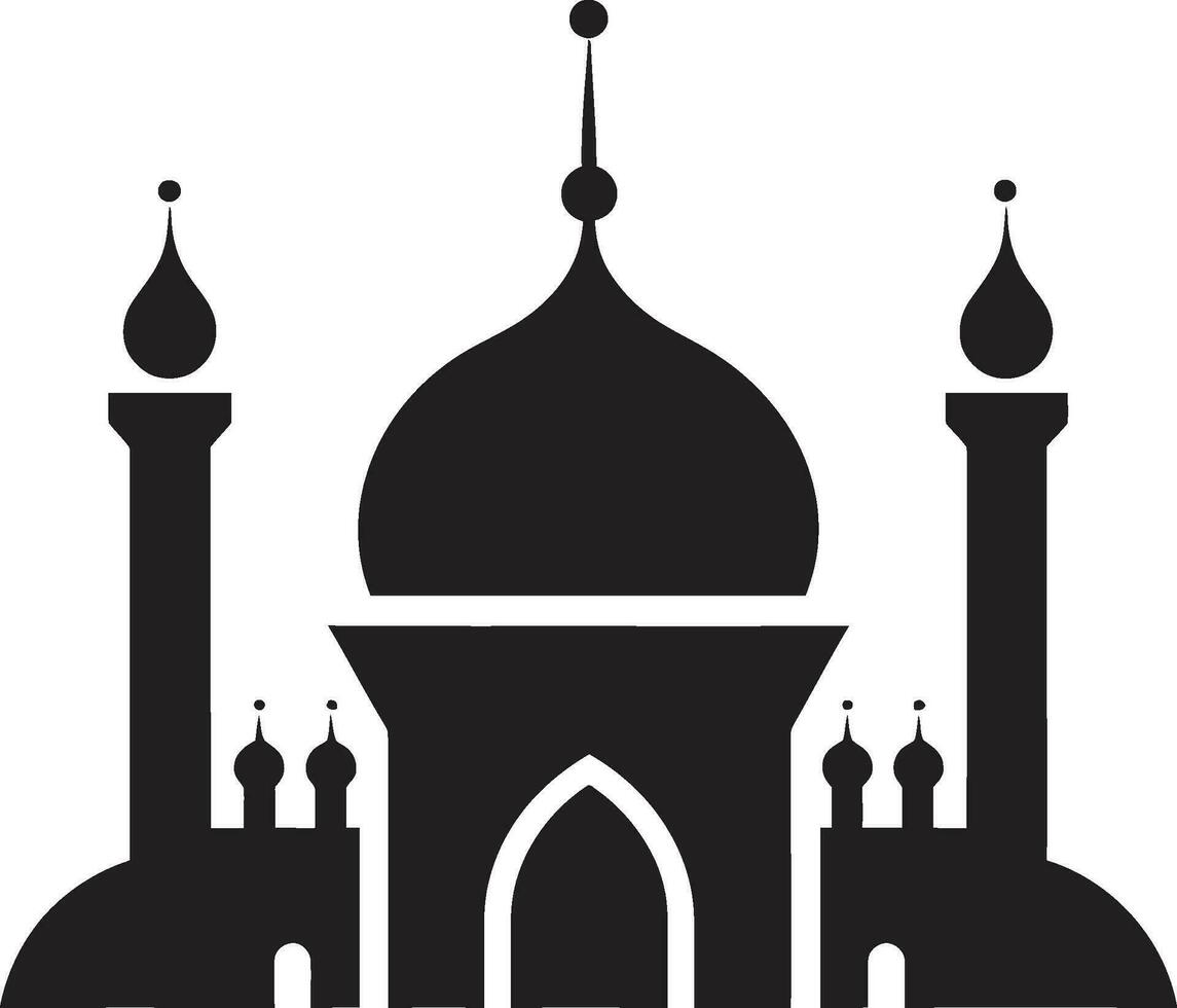 Sacred Symmetry Mosque Vector Icon Spiritual Refuge Emblematic Mosque Design