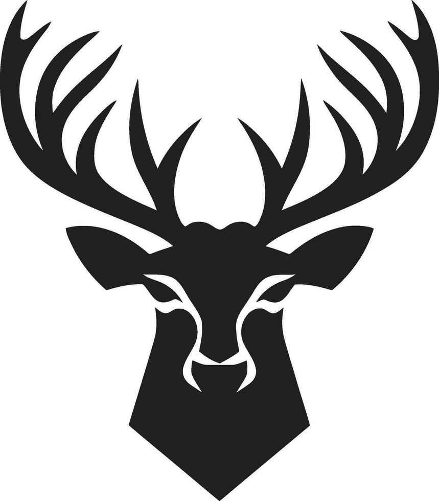 Wilderness Majesty Deer Head Icon Design Vector Majestic Antlers Deer Head Emblem Vector Art