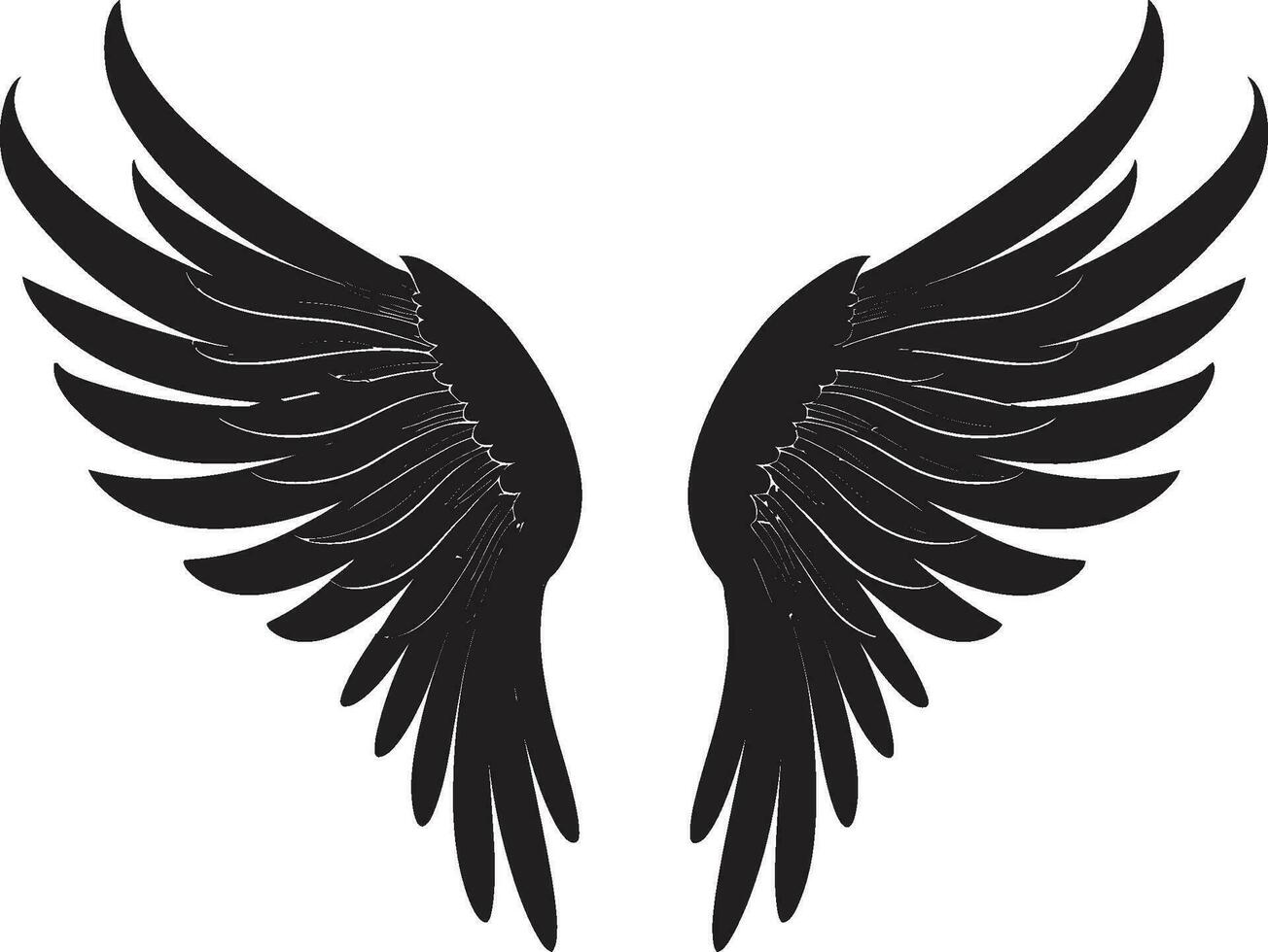 Seraphic Soar Angel Wings Icon Vector Divine Radiance Iconic Wings Emblem