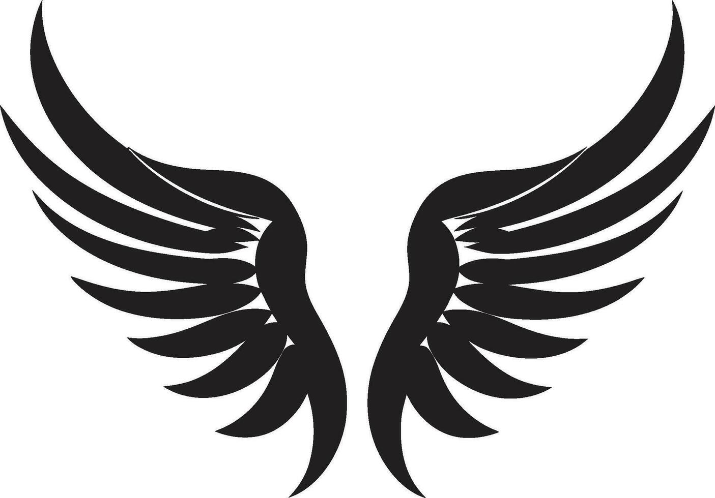 seráfico remontarse icónico alas diseño adivinar resplandor emblemático ángel icono vector