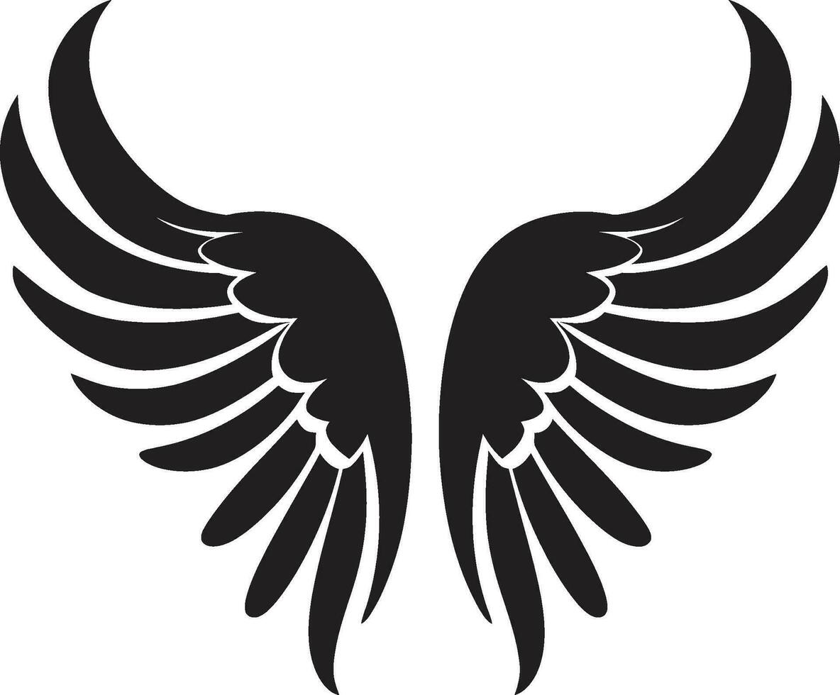 celestial plumas logo de ángel alas seráfico remontarse ángel alas icono vector