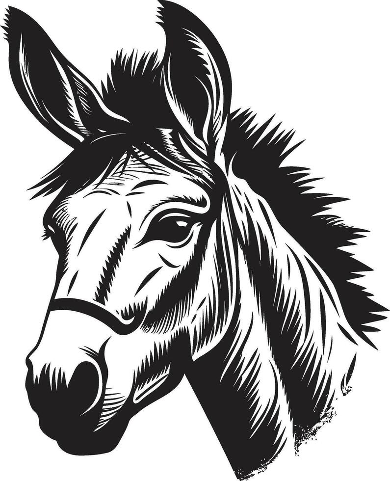 Hoofed Honor Donkey Iconic Emblem Mule Majesty Donkey Logo Vector