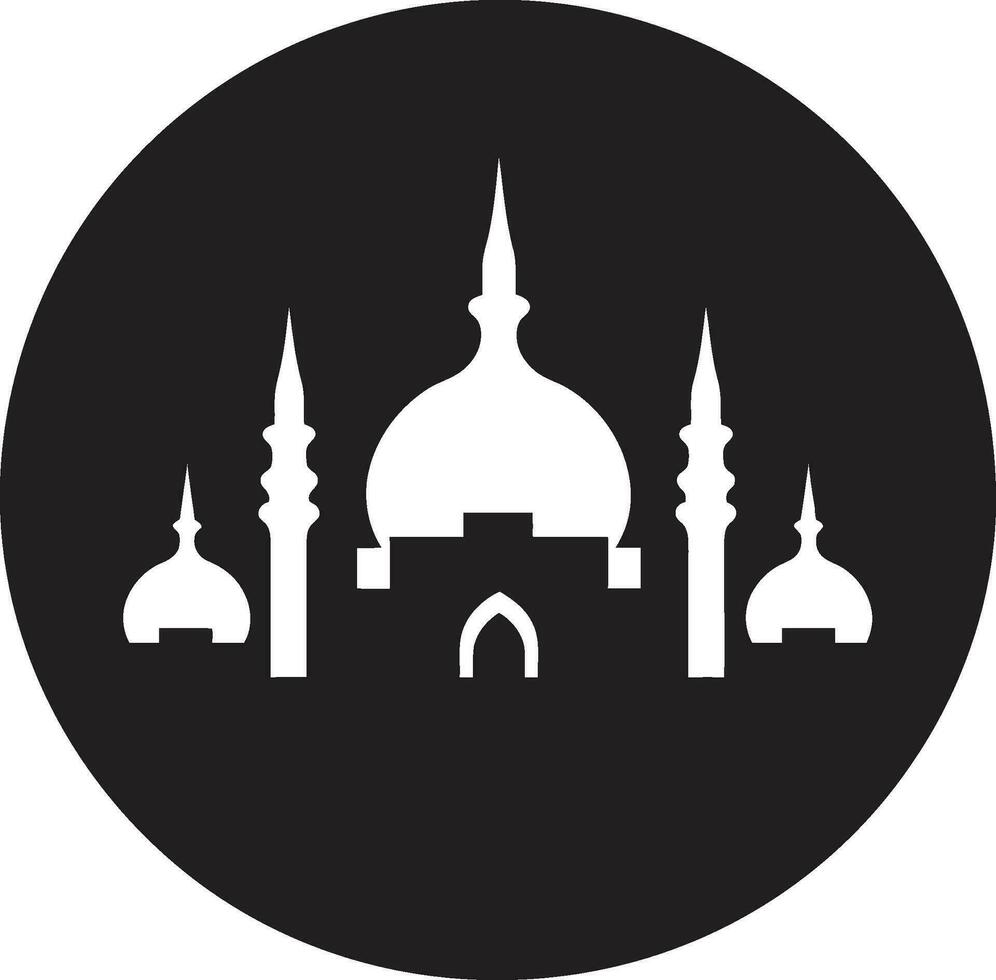 Spiritual Skyline Mosque Logo Vector Hallowed Hallmark Iconic Mosque Emblem