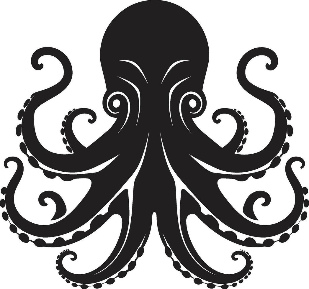 Submerged Style Emblematic Octopus Icon Cephalopod Creativity Logo Vector Icon