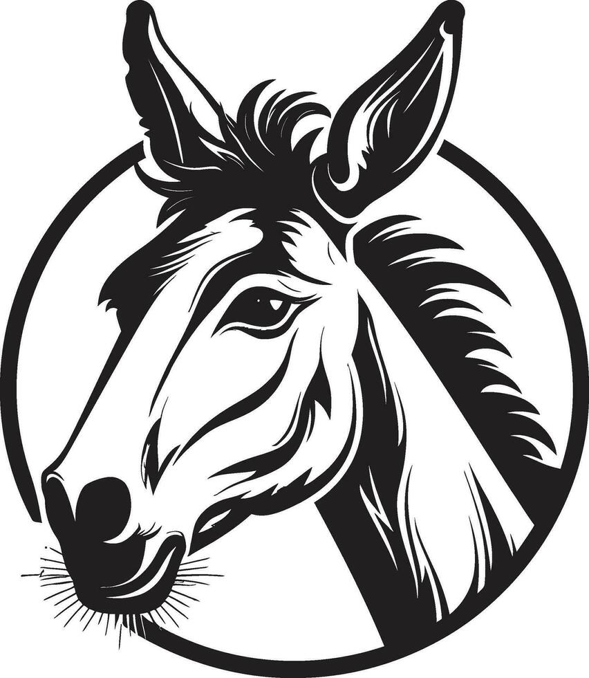 Noble Nag Emblematic Design Pack Animal Pride Donkey Icon Vector