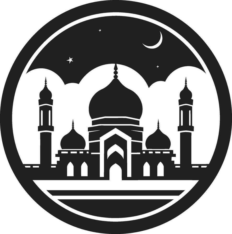 Divine Design Iconic Mosque Vector Heavenly Hues Emblematic Mosque Icon