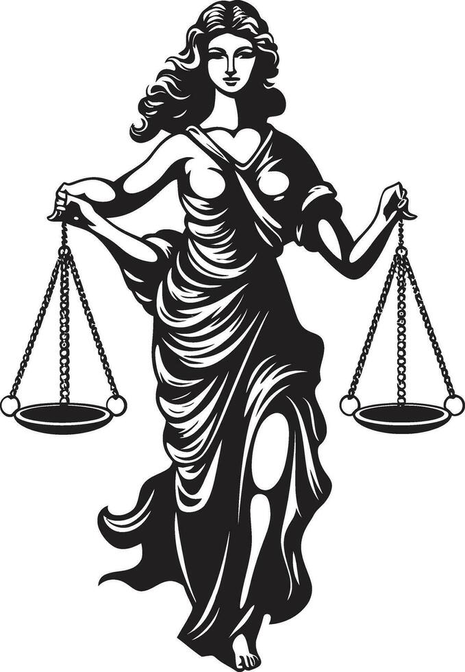 igualdad esencia justicia dama icono justo regla emblemático justicia dama vector