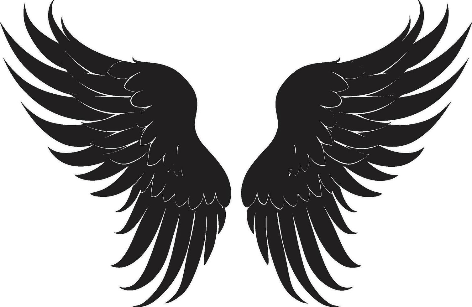 Seraphic Soar Angel Wings Icon Vector Divine Radiance Iconic Wings Emblem