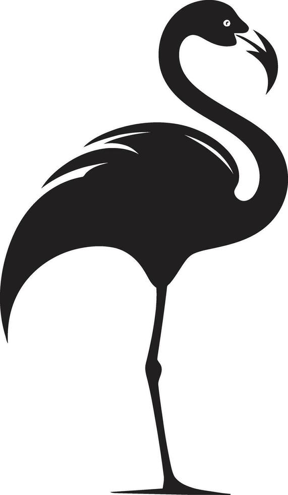 Coral Coastline Flamingo Logo Vector Graphic Tropical Tranquility Bird Emblem Design