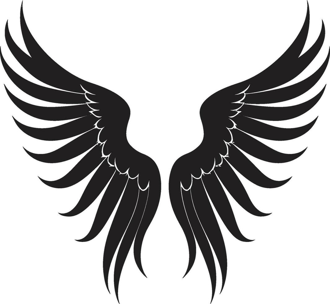 Celestial Feathers Logo of Angel Wings Seraphic Soar Angel Wings Icon Vector