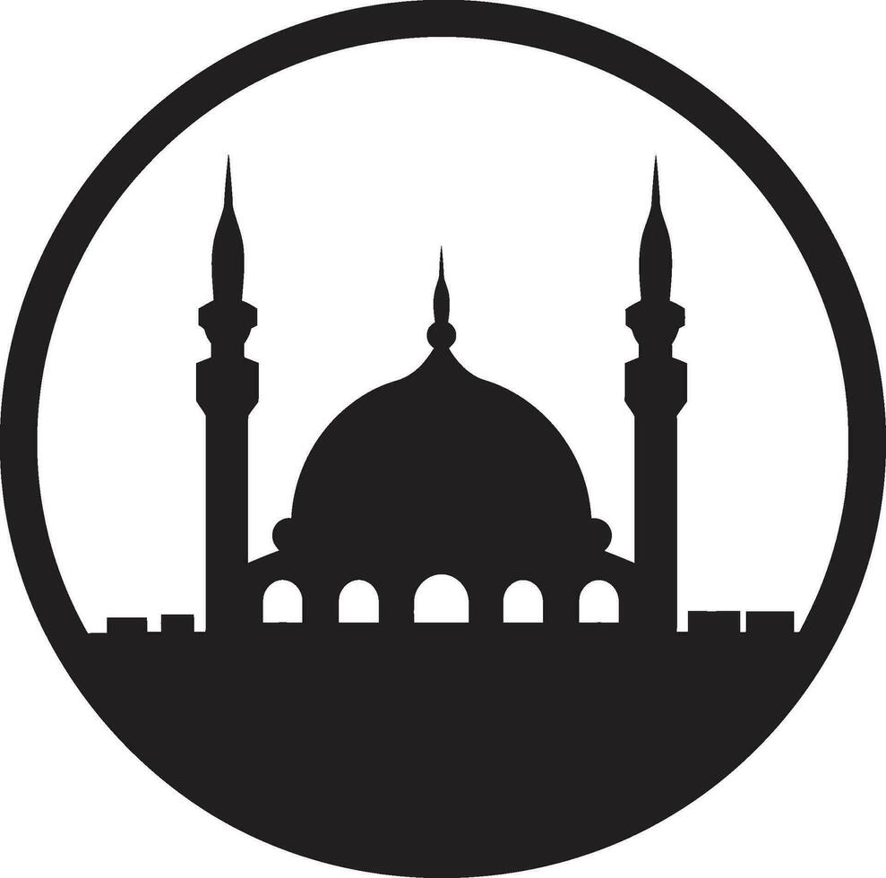 Hallowed Heights Iconic Mosque Emblem Mosque Majesty Emblematic Logo Vector