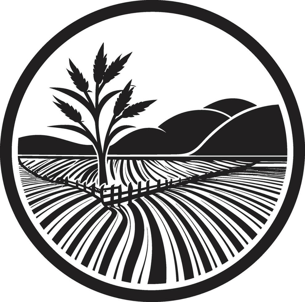 cultivado cresta agricultura logo vector icono cosecha matices agricultura emblema diseño