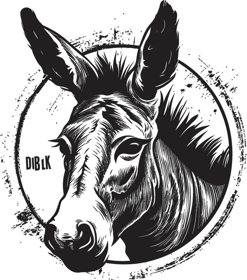 Stubborn Strength Donkey Emblem Design Enduring Elegance Iconic Donkey Vector