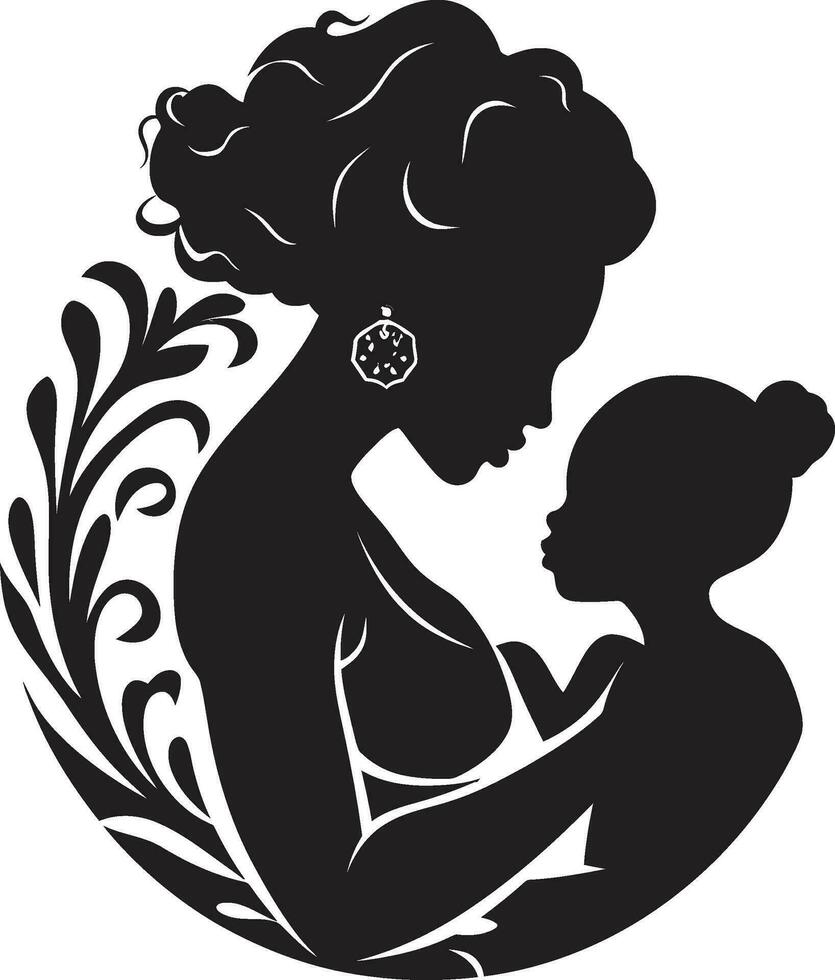 Heartfelt Harmony Mothers Day Icon Tender Ties Emblematic Woman and Child vector