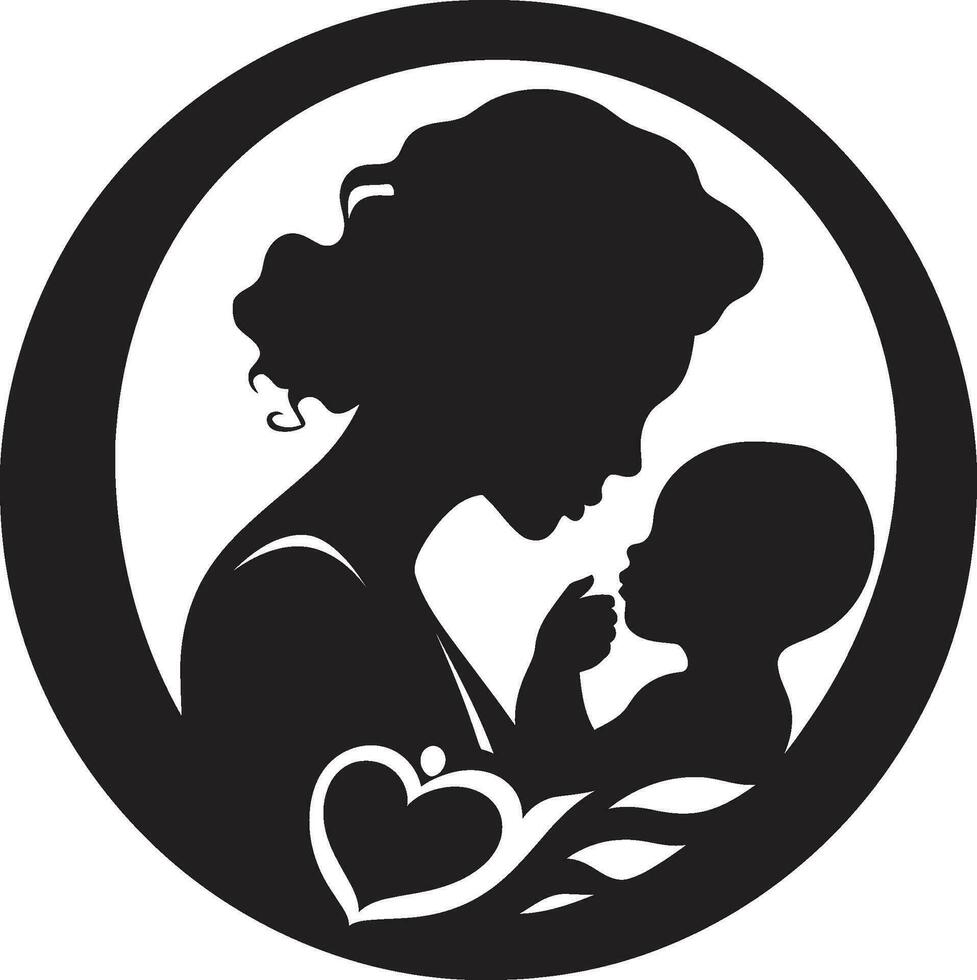 Nurturing Moments Logo of Motherhood Serene Support Mother and Child Design vector