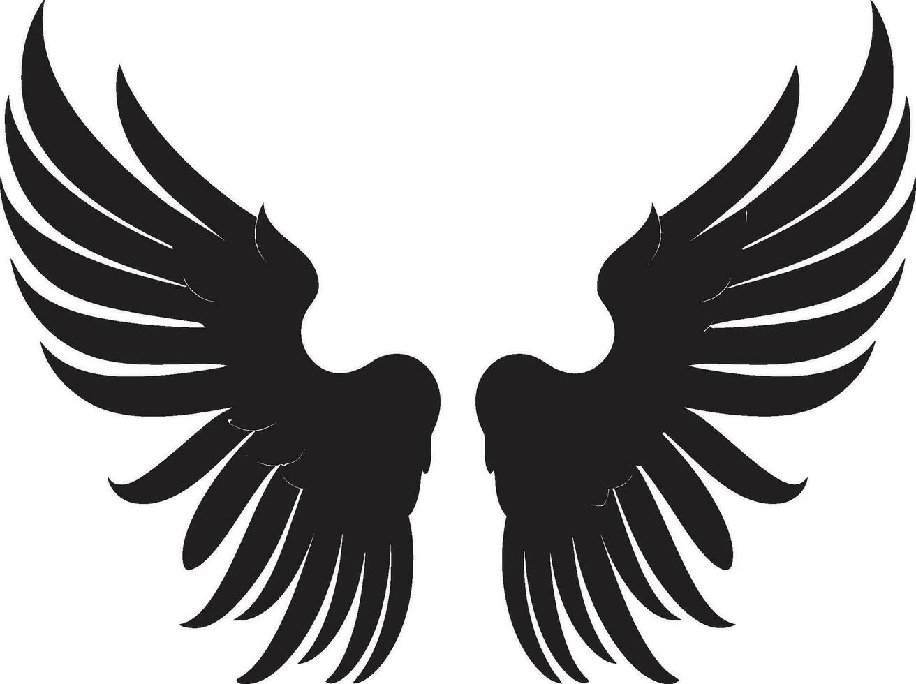 Angelic Aura Wings Logo Vector Graceful Guardian Angelic Icon