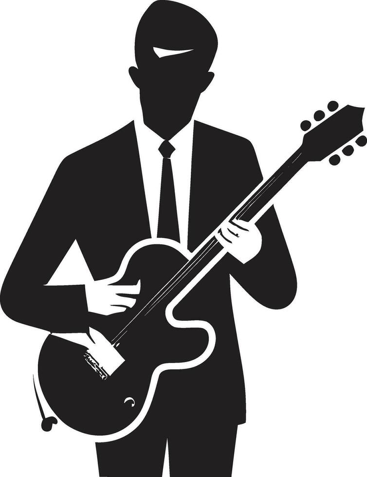 acústico aura músico vector símbolo ritmo rapto guitarra jugador emblema diseño