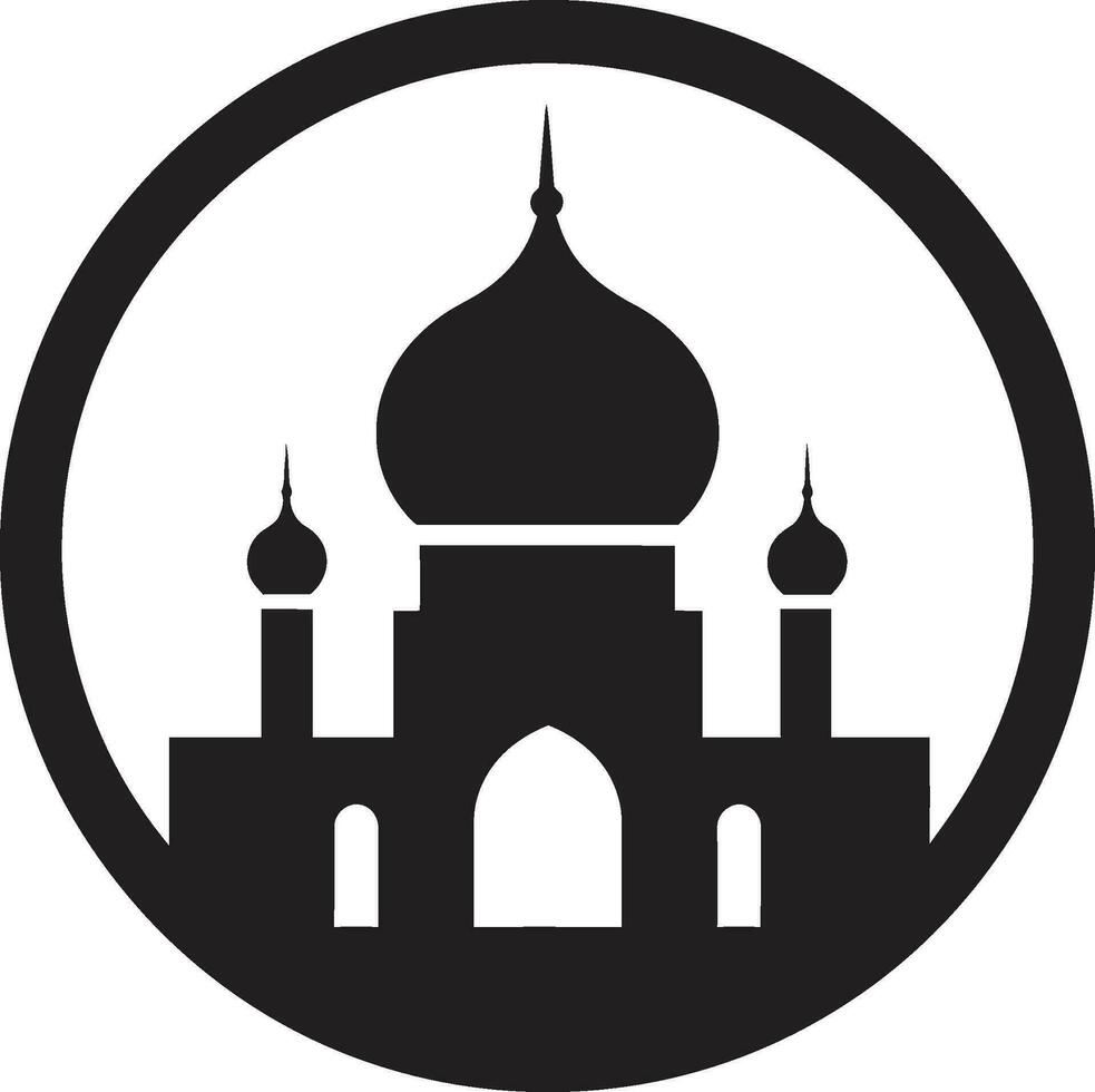 Sublime Symmetry Mosque Icon Design Celestial Center Emblematic Mosque Vector
